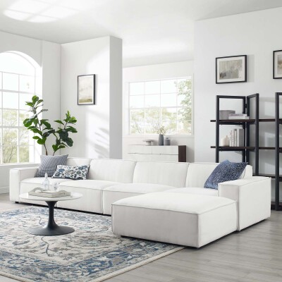 EEI-4115-WHI Restore 5 Piece Sectional Sofa in White
