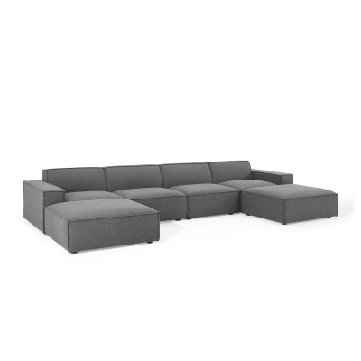 EEI-4116-CHA Restore 6 Piece Sectional Sofa in Charcoal