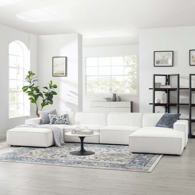 EEI-4116-WHI Restore 6 Piece Sectional Sofa in White