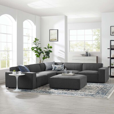 EEI-4118-CHA Restore 6 Piece Sectional Sofa in Charcoal
