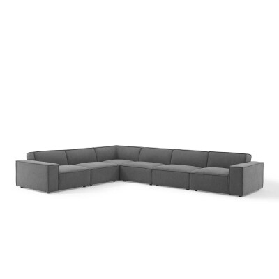 EEI-4119-CHA Restore 6 Piece Sectional Sofa in Charcoal
