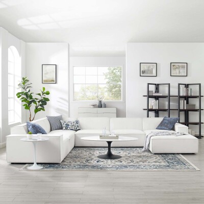 EEI-4120-WHI Restore 7 Piece Sectional Sofa in White