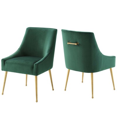 EEI-4148-GRN Discern Upholstered Performance Velvet Dining Chair (Set of 2) Green