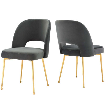 EEI-4162-CHA Rouse Dining Room Side Chair (Set of 2) Charcoal