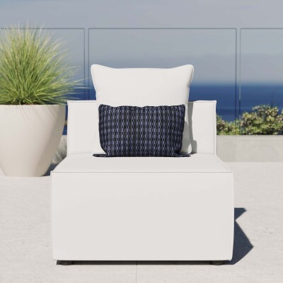 EEI-4209-WHI Saybrook Outdoor Patio Upholstered Sectional Sofa Armless Chair White