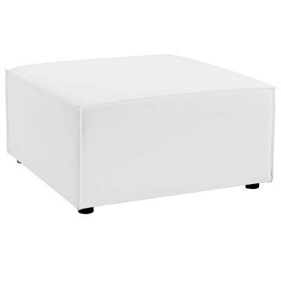 EEI-4211-WHI Saybrook Outdoor Patio Upholstered Sectional Sofa Ottoman White