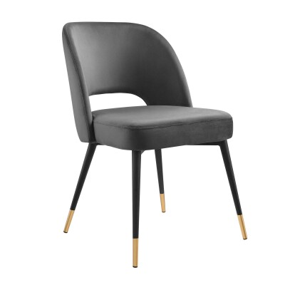 EEI-4212-CHA Rouse Performance Velvet Dining Side Chair Charcoal