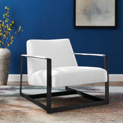 EEI-4220-BLK-WHI Seg Upholstered Accent Chair Black White