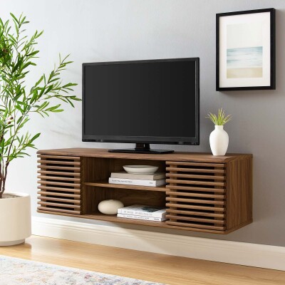EEI-4266-WAL Render 46" Wall-Mount Media Console TV Stand Walnut