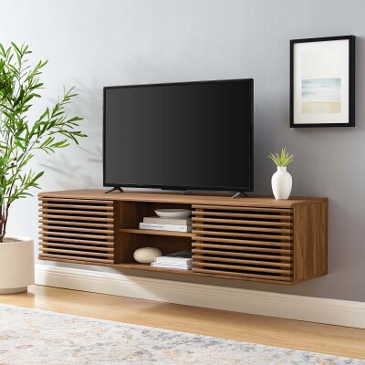 EEI-4267-WAL Render 60" Wall-Mount Media Console TV Stand Walnut