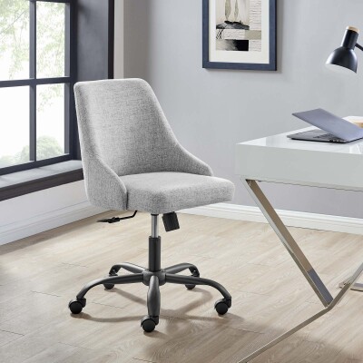 EEI-4371-BLK-LGR Designate Swivel Upholstered Office Chair Black Gray