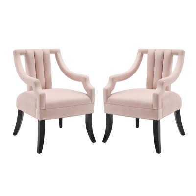 EEI-4429-PNK Harken Accent Chair Performance Velvet Set of 2 Pink