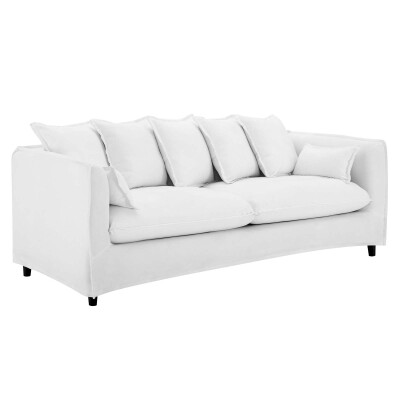 EEI-4449-WHI Avalon Slipcover Fabric Sofa White