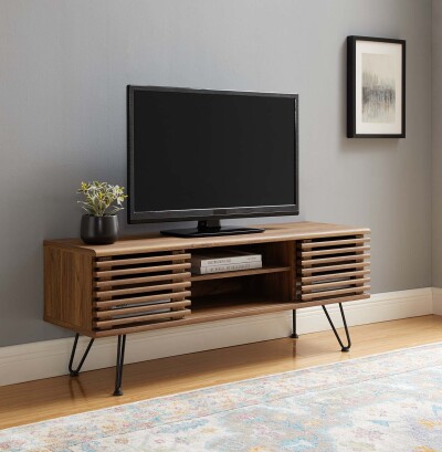 EEI-4586-WAL Render 46" Media Console TV Stand Walnut