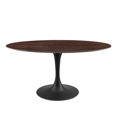 EEI-4887-BLK-CHE Lippa 60" Wood Oval Dining Table Black Cherry Walnut
