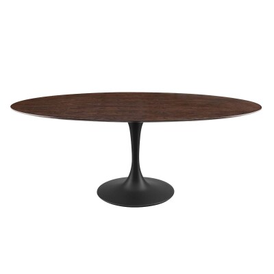 EEI-4888-BLK-CHE Lippa 78" Wood Oval Dining Table Black Cherry Walnut