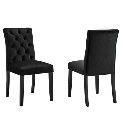 EEI-5011-BLK Duchess Performance Velvet Dining Chairs (Set of 2)