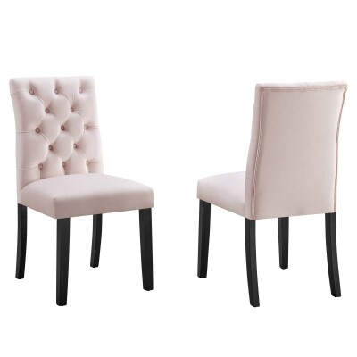 EEI-5011-PNK Duchess Performance Velvet Dining Chairs (Set of 2)