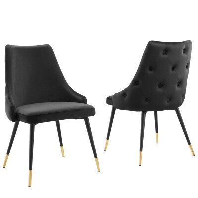 EEI-5043-BLK Adorn Dining Side Chair Performance Velvet Set of 2 Black