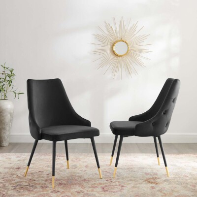 EEI-5043-BLK Adorn Dining Side Chair Performance Velvet Set of 2 Black