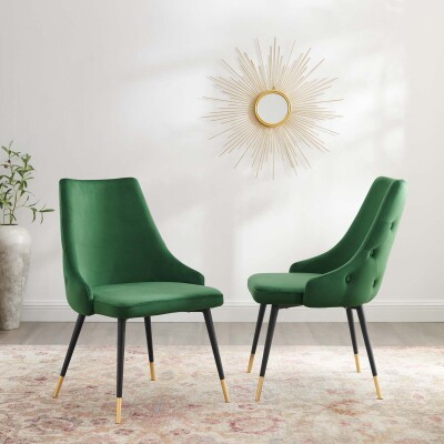 EEI-5043-EME Adorn Dining Side Chair Performance Velvet (Set of 2) Emerald