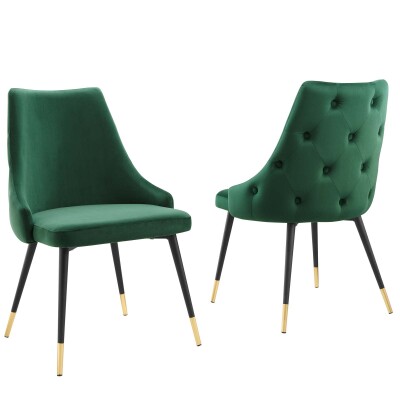 EEI-5043-GRN Adorn Dining Side Chair Performance Velvet Set of 2 Green