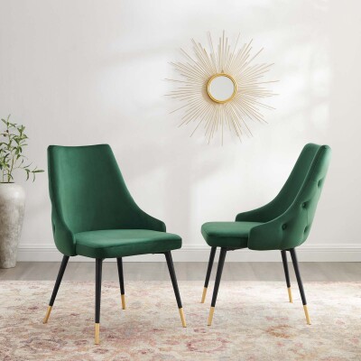 EEI-5043-GRN Adorn Dining Side Chair Performance Velvet Set of 2 Green