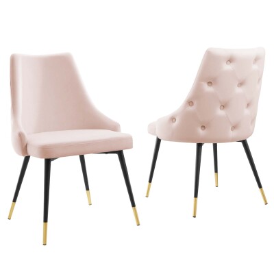 EEI-5043-PNK Adorn Dining Side Chair Performance Velvet Set of 2 Pink