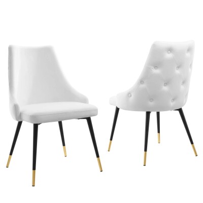 EEI-5043-WHI Adorn Dining Side Chair Performance Velvet Set of 2 White