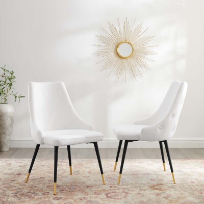 EEI-5043-WHI Adorn Dining Side Chair Performance Velvet Set of 2 White