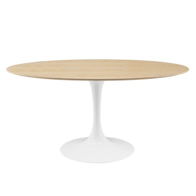 EEI-5195-WHI-NAT Lippa 60" Oval Dining Table