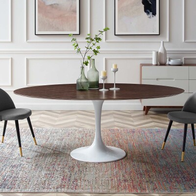 EEI-5196-WHI-CHE Lippa 78" Oval Dining Table