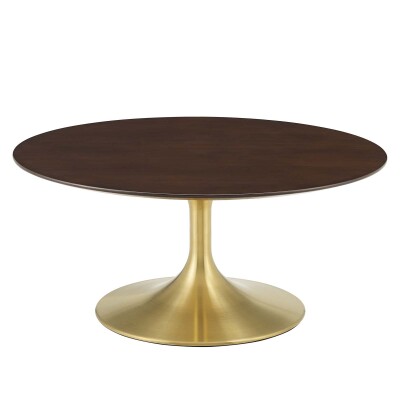 EEI-5244-GLD-CHE Lippa 36" Wood Coffee Table Gold Cherry Walnut