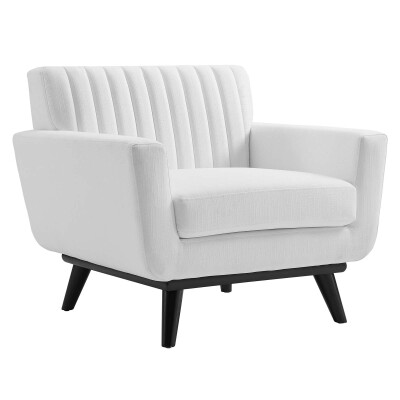 EEI-5460-WHI Engage Channel Tufted Fabric Armchair White