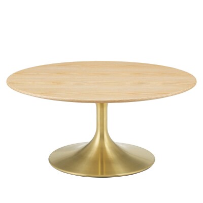 EEI-5518-GLD-NAT Lippa 36" Wood Coffee Table Gold Natural