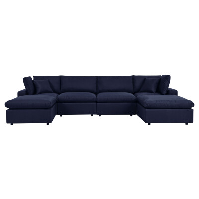 EEI-5585-NAV Commix 6-Piece Outdoor Patio Sectional Sofa