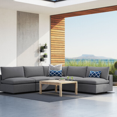 EEI-5588-SLA Commix 5-Piece Sunbrella® Outdoor Patio Sectional Sofa