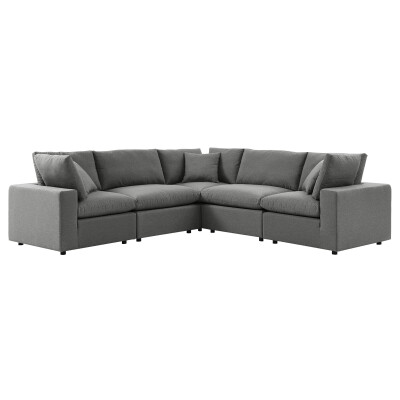 EEI-5589-CHA Commix 5-Piece Outdoor Patio Sectional Sofa