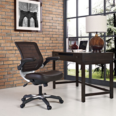 EEI-595-BRN Edge Vinyl Office Chair Brown