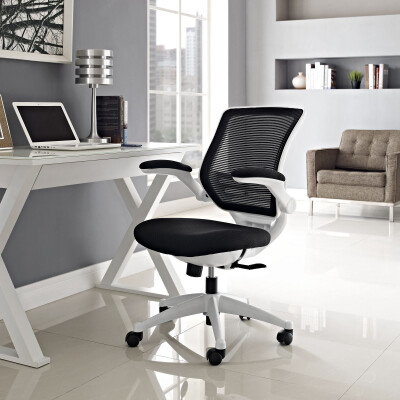 EEI-596-BLK Edge White Base Office Chair Black