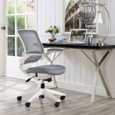 EEI-596-GRY Edge White Base Office Chair Gray