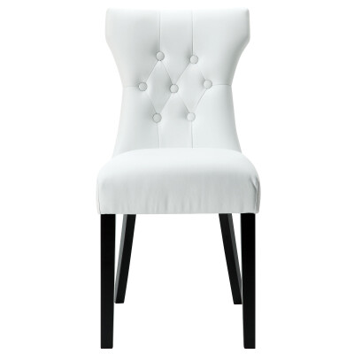 EEI-812-WHI Silhouette Dining Vinyl Side Chair in White