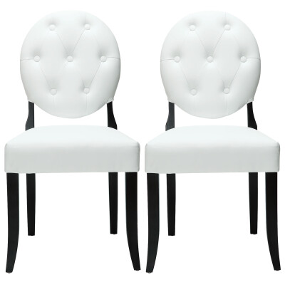EEI-912-WHI Button Dining Chairs (Set of 2) White