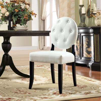 EEI-912-WHI Button Dining Chairs (Set of 2) White