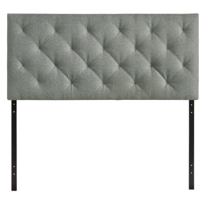 MOD-5040-GRY Theodore Queen Upholstered Fabric Headboard Gray