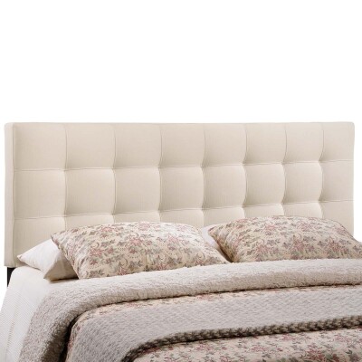 MOD-5041-IVO Lily Queen Upholstered Fabric Headboard Ivory