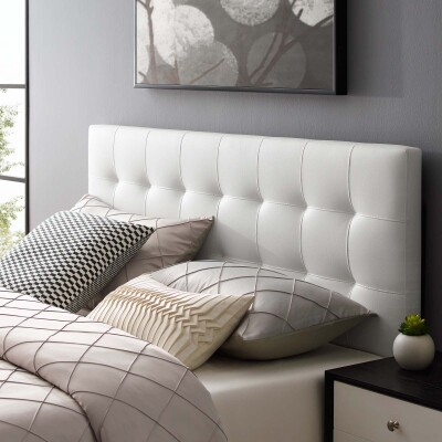 Mod 5130 Whi Lily Queen Upholstered Vinyl Headboard White