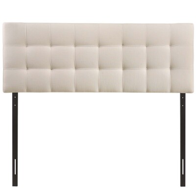 MOD-5144-IVO Lily King Upholstered Fabric Headboard Ivory