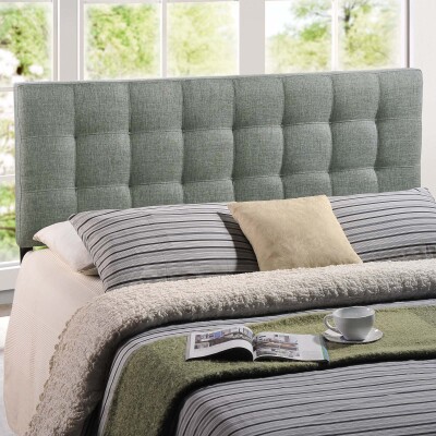 MOD-5146-GRY Lily Full Upholstered Fabric Headboard Gray
