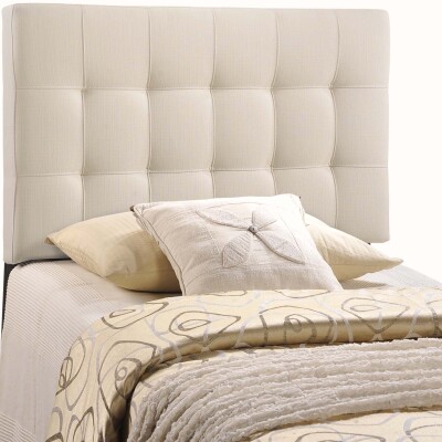 MOD-5148-IVO Lily Twin Upholstered Fabric Headboard Ivory